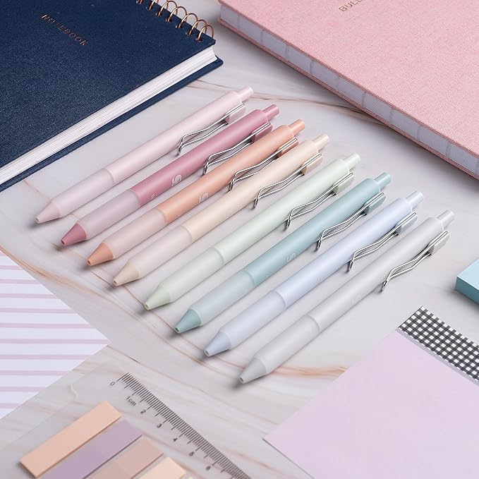 BLIEVE - Gel Pens Matte Finish, Smooth Writing, No Bleed - For Journaling, Bible Notes, Drawing - Cute School Supplies, 8 Pack (Pastel)