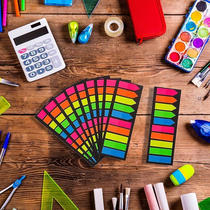 2000 Pieces Page Markers Tabs,Colored Sticky Tabs for Books, Notebooks,Index Tabs,Arrow Page Sticky Flags