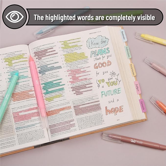 Mr. Pen- Gel Highlighters, 8 Pack Assorted Colors, No Bleed, Bible Markers