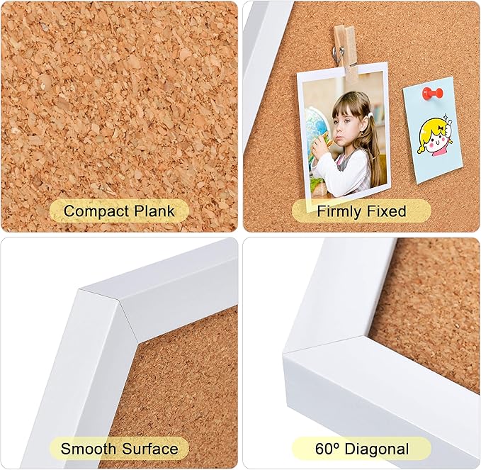 4 Packs Cork Board,Corkboards for Wall,Small Cork Board Decorations,Cork Boards for Walls with Frame, Decorative for Office, School & Home