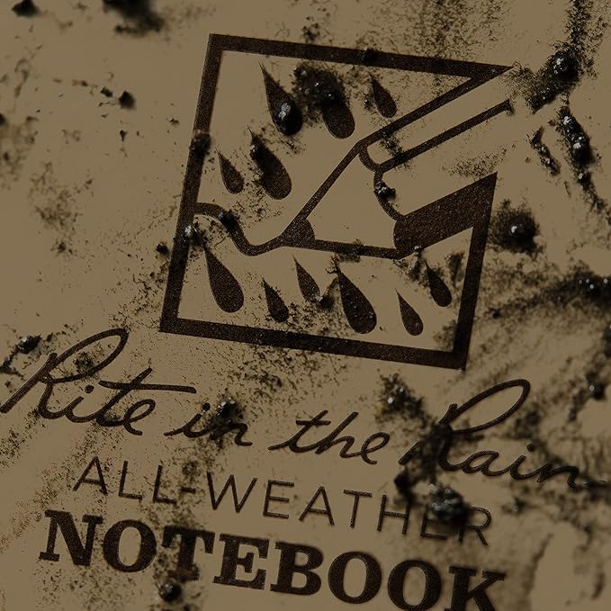 Rite In The Rain Weatherproof Top Spiral Notebooks, 3" x 5", Tan Cover, 3 Pack (No. 935T-3)
