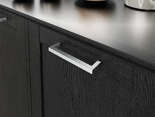 OLD CAPTAIN Double Tilt Out Trash Cabinet, Wooden Kitchen Garbage Can Free Standing Holder, Black Finish