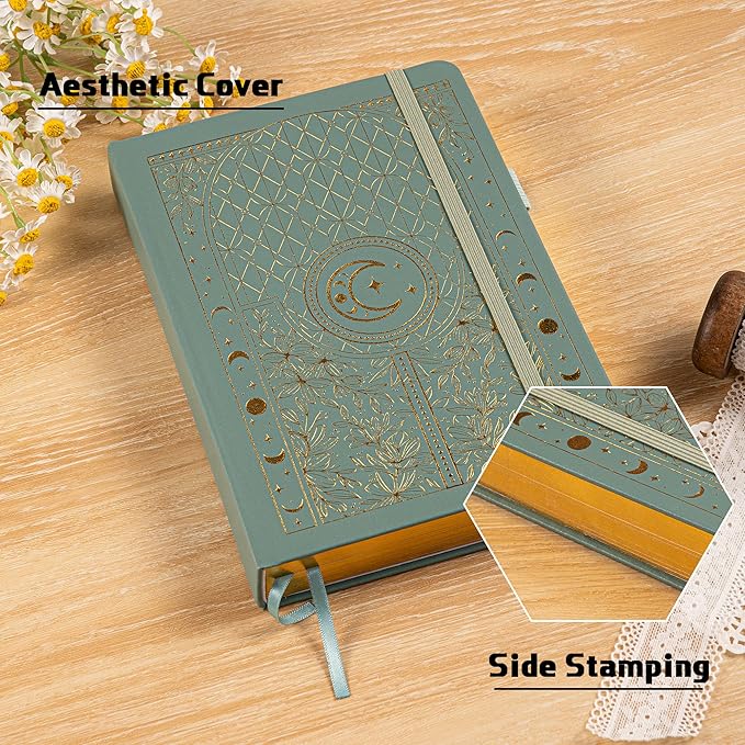 TIEFOSSI Bullet Dotted Journal Notebook, 160gsm 256 Numbered Thick Paper, A5 Hardcover Dotted Grid Diary for Women Men Work Writing, Bullet Journaling, Drawing, 5.8 x 8.3 in
