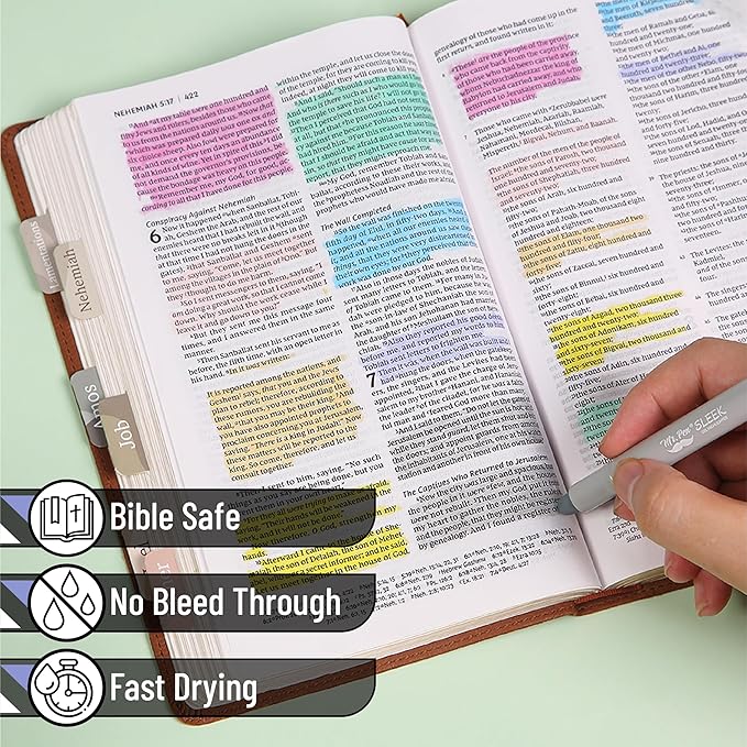 Mr. Pen- Gel Highlighter, 8 Pack, Friendly Colors, Bible Highlighters No Bleed, No Bleed Highlighters, Bible Highlighter, Bible Markers, Gel Highlighters for Bibles, Highlighter