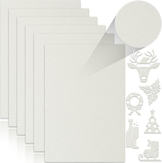 24 Sheets White Glitter Cardstock Paper, A4 Premium Sparkly Paper for Scrapbook, DIY Projects, Party Decoration, Gift Box Wrapping 250GSM/92lb