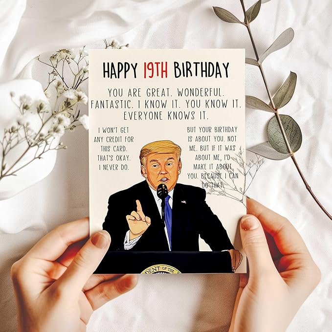 Funny 19th Birthday Card for Men Women, Humorous 19th Birthday Gift for Son Daughter, Happy 19 Year Old Birthday Decorations for Him Her