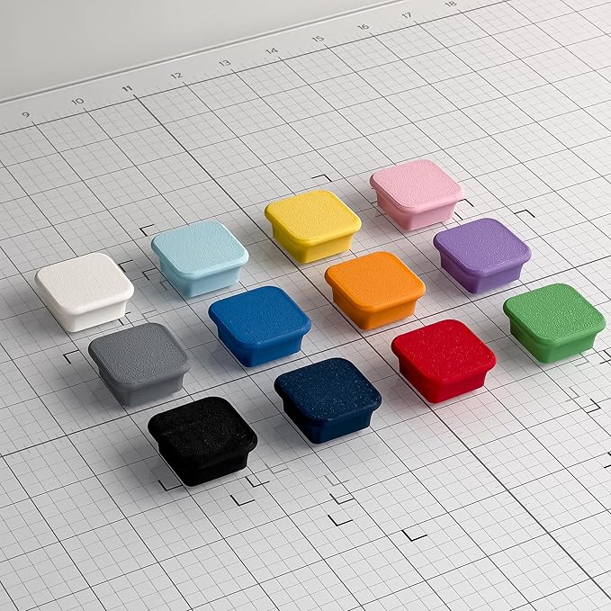 Glassboard Studio MiniBar Magnet - Strong Neodymium Rare Earth Magnets for Fridge, Whiteboard, Locker & Magnetic Glassboards - Ideal for Crafting & Office Use - Strong Fridge Magnets (Jet Black, 12)