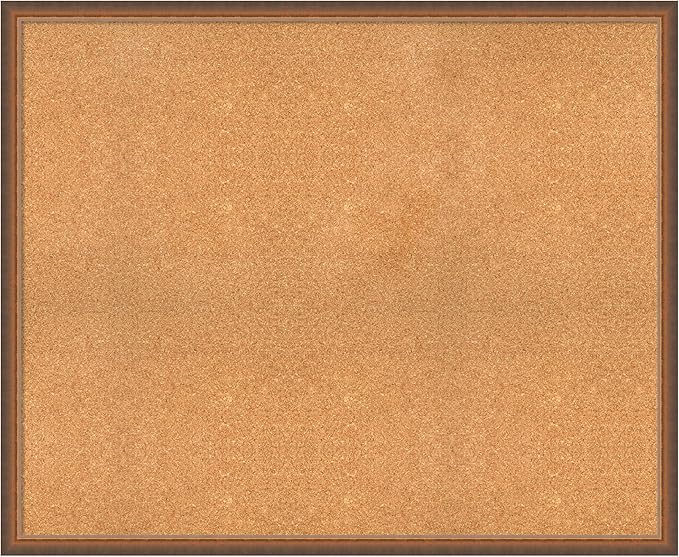 Amanti Art Natural Cork Board for Wall, 36x44 Vision Board with Bronze Frame, Oversize Corkboard Office Decor for Home Organization, Modern Corkboard Pinboard to Display Items for Home Organization
