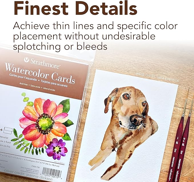 Strathmore Watercolor Cards, 5x6.875 inches, 100 Pack, Envelopes Included - Blank Greeting Cards for Weddings, Events, Birthdays