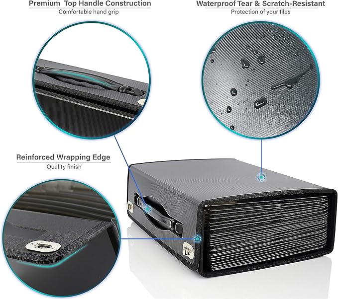 CNK Accordion File Folders with 24 Pockets Organizer for Document Paper Storage Folder Documents Expanding Binder Folio Pocket Receipt Filing Expandable Files Dividers Labels Letter Durable Handle