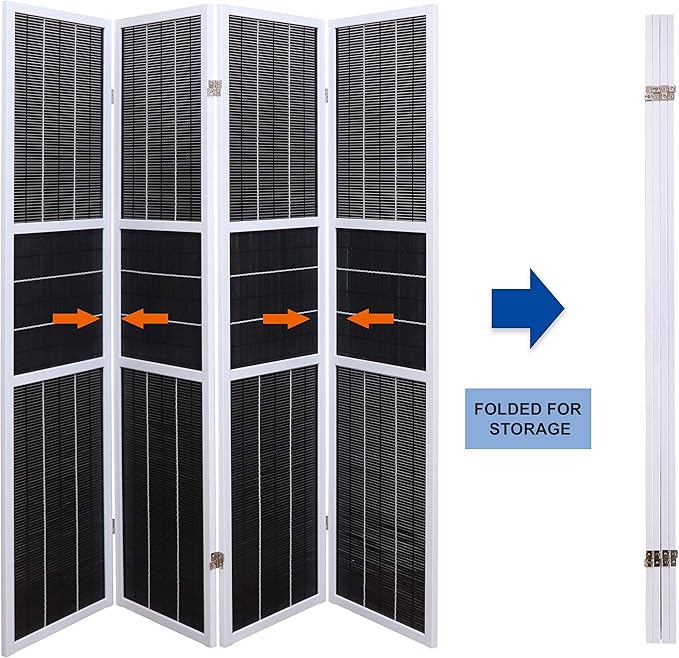 4 Panel 6ft Tall Modern Style Standing Wall Partition Room Divider Panel Indoor Separation, Folding Privacy Screens, Living Room, Partition & Space Divider, Freestanding Inexpensive