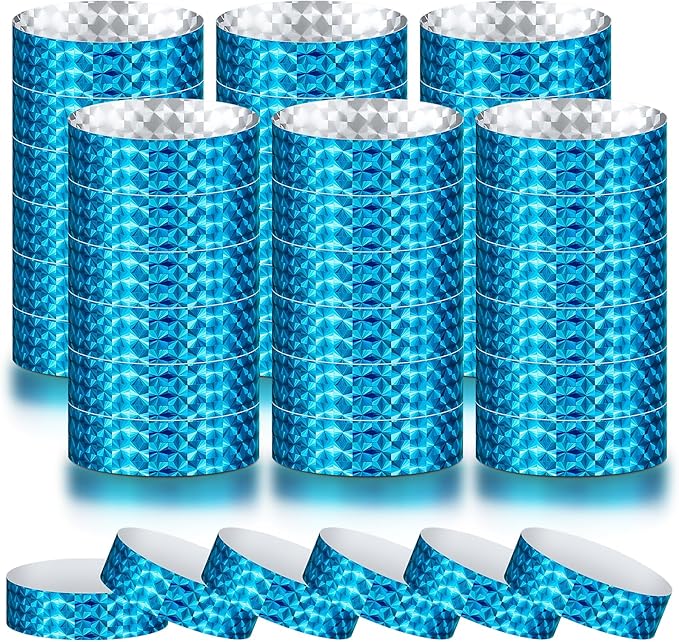 Epakh 600 Pcs Paper Wristbands Neon Wrist Bands Waterproof Handbands for Events Lightweight Concert Wristbands Neon Colored Adhesive Wrist Band for Party