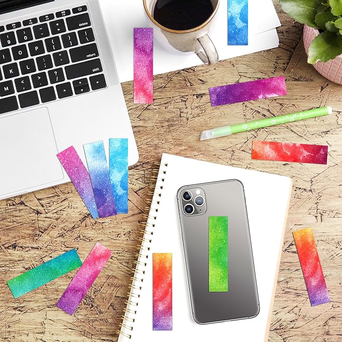 50PCS Calm Strips for Anxiety Sensory Stickers Calm Stickers for Relieve Adults Kids Teens Fidgets Stress Office&Classroom Supplies Anxiety Relief Items with Tactile Textured Surface(Watercolor)