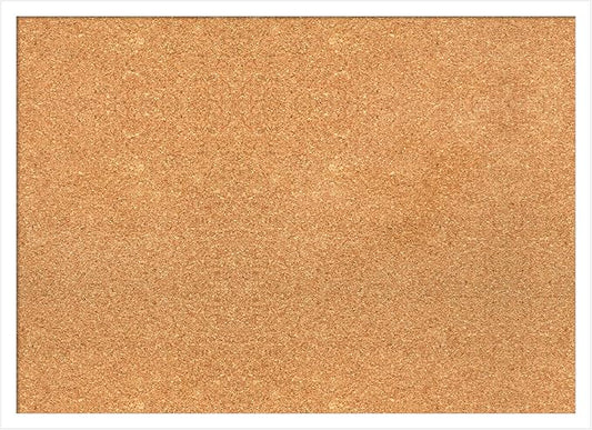 Amanti Art Natural Cork Board for Wall, 21x29 Vision Board with White Frame, Medium Corkboard Office Decor for Home Organization, Modern Corkboard Pinboard to Display Items for Home Organization in