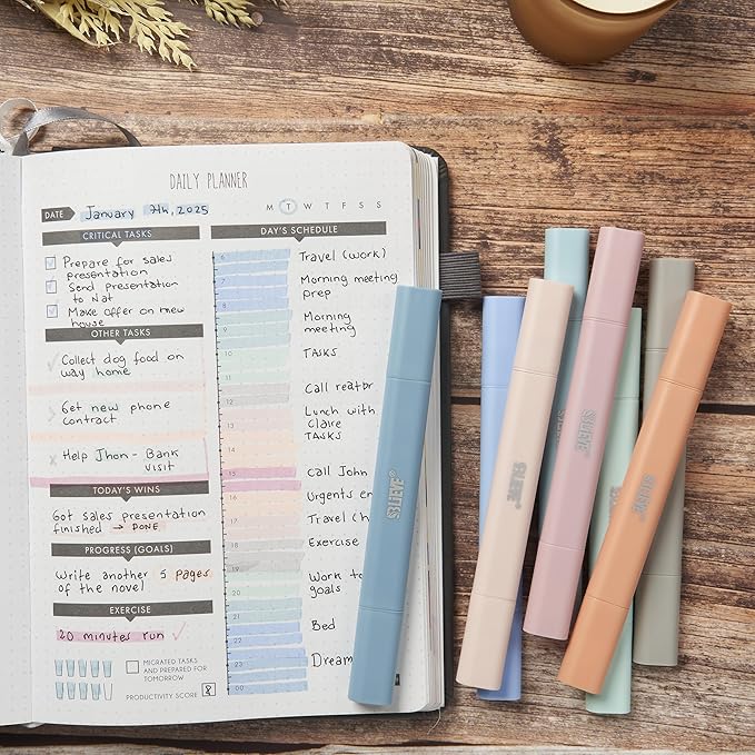 BLIEVE- Aesthetic Bible Highlighters No Bleed Through Assorted Colors, Cute Highlighter Dual Tip For Journaling Supplies And School Accessories, Bible Highlighters And Pens No Bleed (COASTAL DREAM)