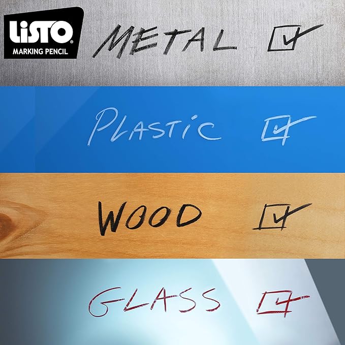 Listo 1620 BLACK COLOR - China Markers/Grease Pencils/China Marking/Pencils/Wax Pencils - Made in USA (48)