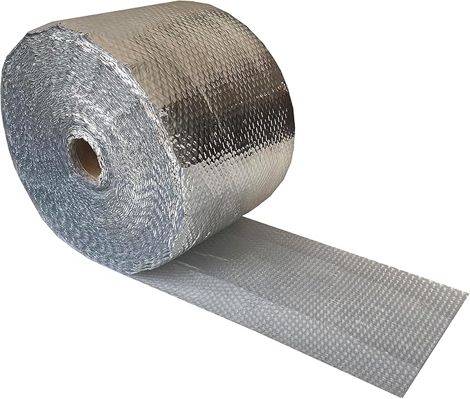 USA Reflective Insulation Roll, Bubble Insulation Roll for Summer Heat, Bubble Pack , 12" Width x 125' Length, Reflective for Colder Climates