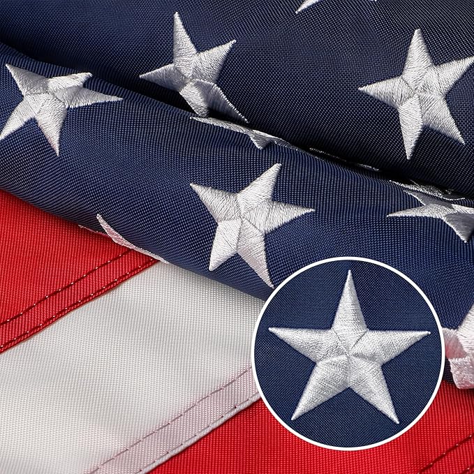 American Flag, American Flags, American Flag 2x3 Outdoor, US Flags with Embroidered Stars, Vivid Color, Sewn Stripes, Brass Grommets (2 by 3 Foot)