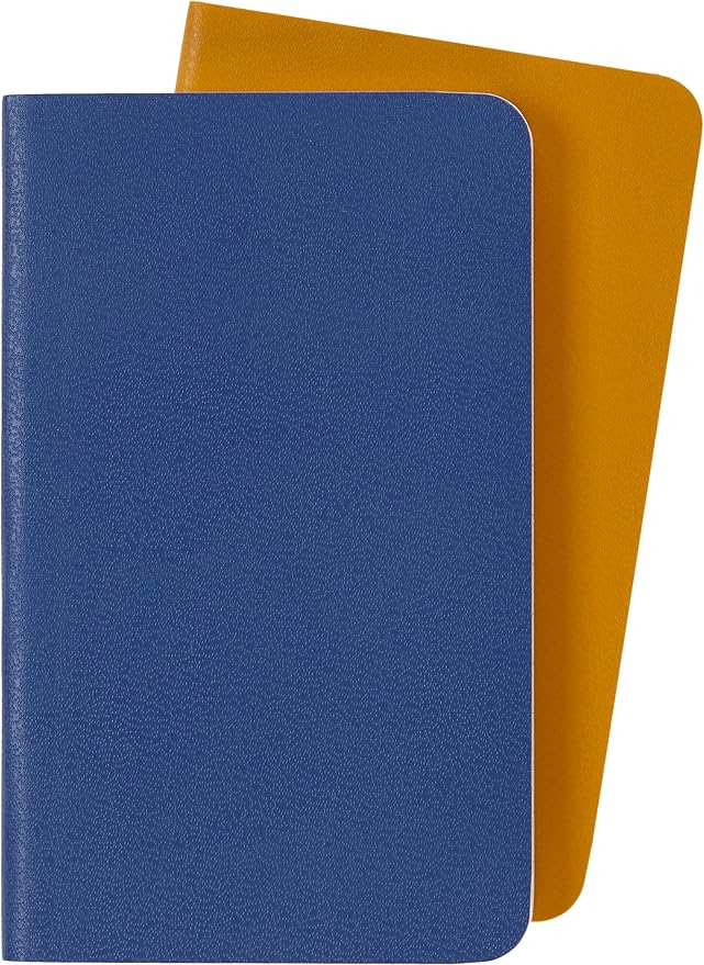 Moleskine Volant Journal, Soft Cover, XS (2.5" x 4") Ruled/Lined, Forget-Me-Not Blue/Amber Yellow, 56 Pages (Set of 2)