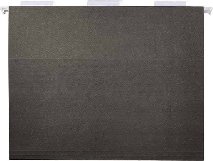 Amazon Basics Hanging File Folders, Letter Size, 8.5x11 inches, Black, 25-Pack