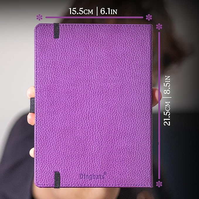 Dingbats* Wildlife Plain Writing Journal Notebook A5 - Vegan Leather Hardcover - Ideal for Work, Travel - Pocket, Elastic Closure, & Bookmark