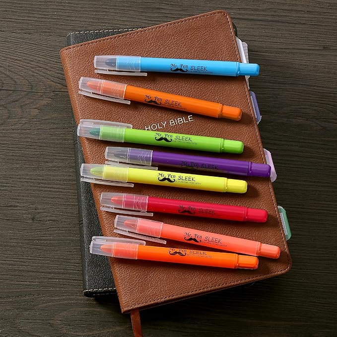 Mr. Pen No Bleed Gel Highlighter, Bible Highlighters, Assorted Colors, Pack of 20, Fluorescent Gel Highlighters