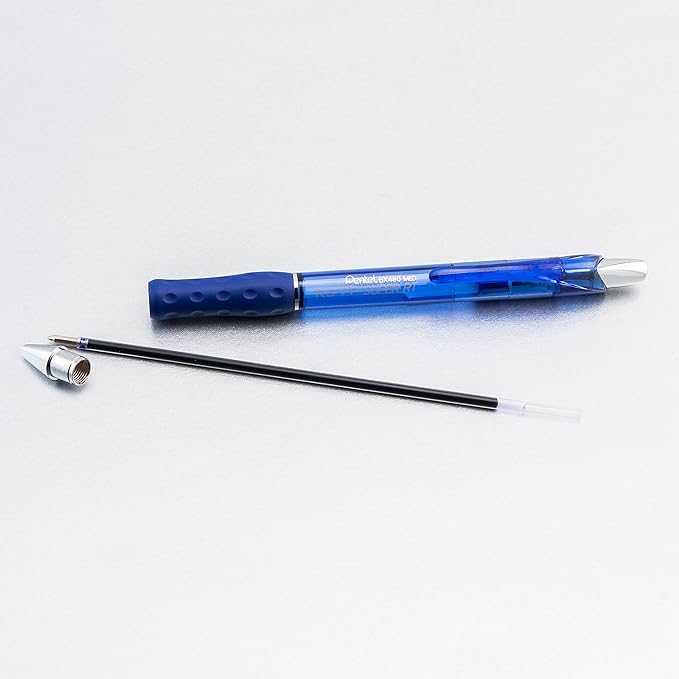 Pentel RSVP Super RT Ballpoint Pen, (1.0mm) Medium Line, Blue Ink, 2-Pk - BX480BP2C