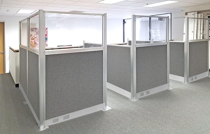 Versare Pre-Configured Hush Panel Electric Cubicle | Workstation Divider Walls | Cubicle Privacy Panels | Office Partition Walls