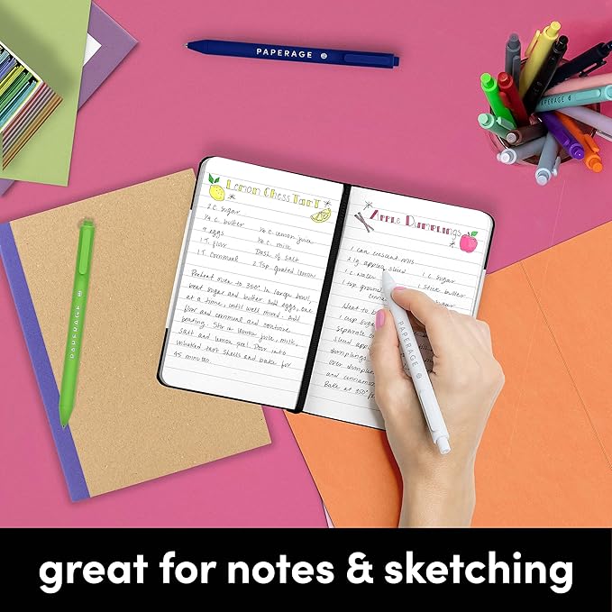 PAPERAGE Lined Pocket Journal Notebook, 2 Pack, (Navy), 160 Pages, Small Notebook, 3.6 inches x 5.6 inches - 100 GSM Thick Paper, Hardcover