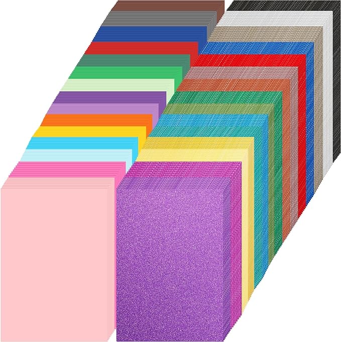 Zhanmai 240 Pcs Cardstock Paper 8.5 x 11 Inch Colored and Glitter Cardstock 250 Gsm Assorted Card Stock for DIY Scrapbooking Card Making Art for Birthday Wedding Party Craft Decoration