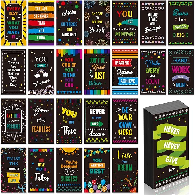 50 PCS Motivational Magnets, 25 Designs Inspirational Magnets Positive Affirmation Decals for Kids, Adults, Fridge (2' x 3.5')