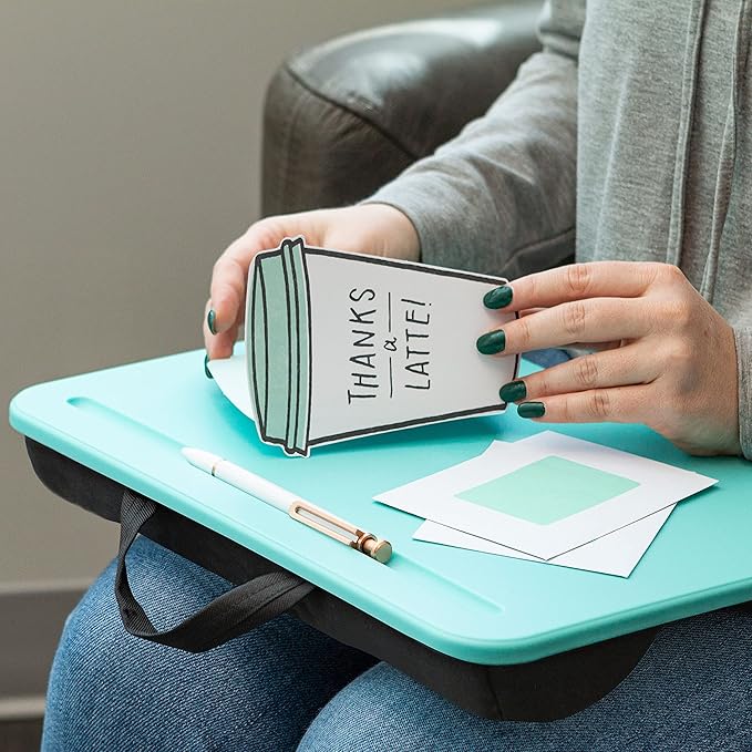 LAPGEAR Compact Lap Desk - Aqua Sky - Fits up to 15 Inch Laptops - Style No. 43109