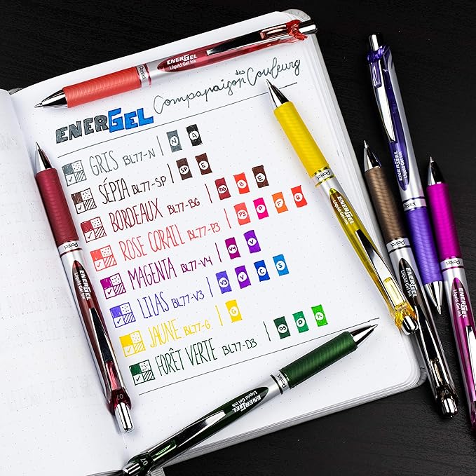 Pentel Refill Ink - For EnerGel Gel Pen, 0.7mm Metal Tip, Medium, Magenta Ink, 12 pack (LR7-V4)