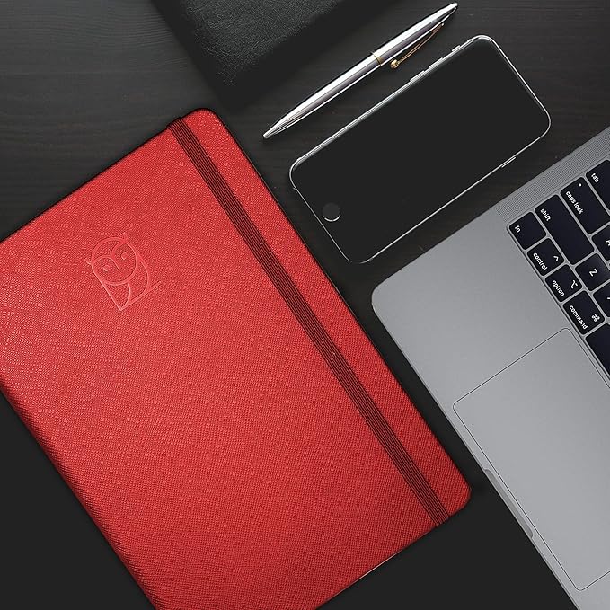 Undated Daily Planner – 3-Month A5 Productivity Organizer with Full Page Per Day, Hourly Schedule, Goal Setting, Habit Tracker, Weekly & Monthly Pages – Hardcover Time Management Notebook (Red)
