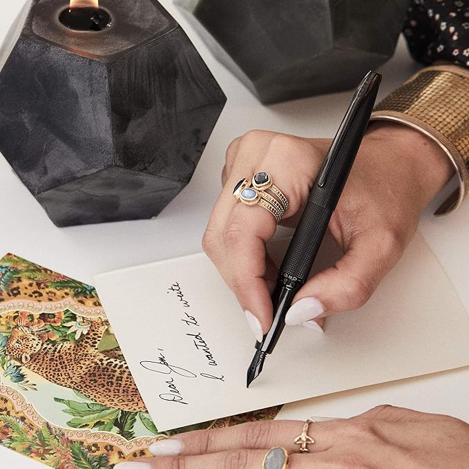 Cross ATX Refillable Fountain Presented in a Luxury Gift Box - Medium Point, Black Ink, Translucent Blue