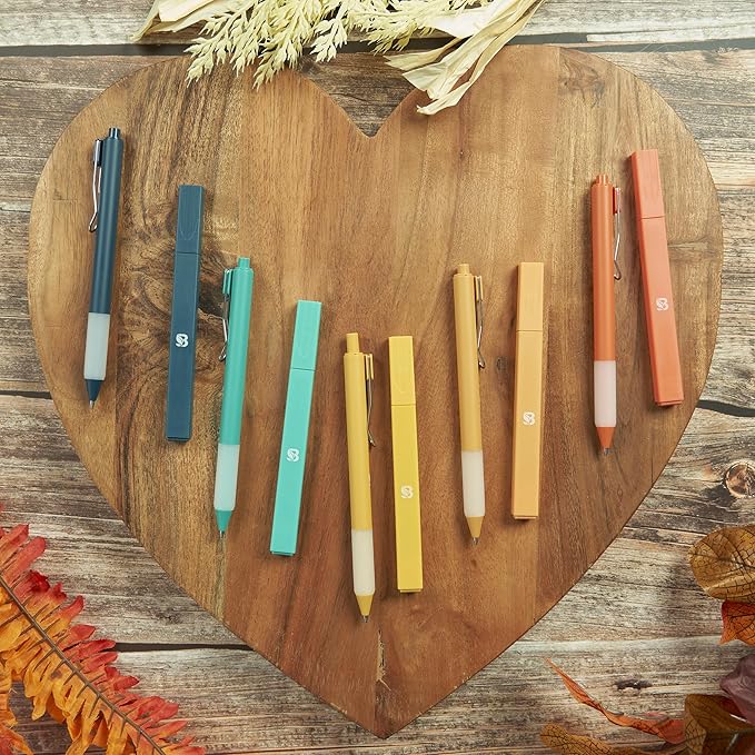 BLIEVE Aesthetic Highlighters and Gel Pens And Soft Tip, No Bleed Dry Fast Easy to Hold, for Bible Journaling Planner Notes School Office Supplies (Vintage)