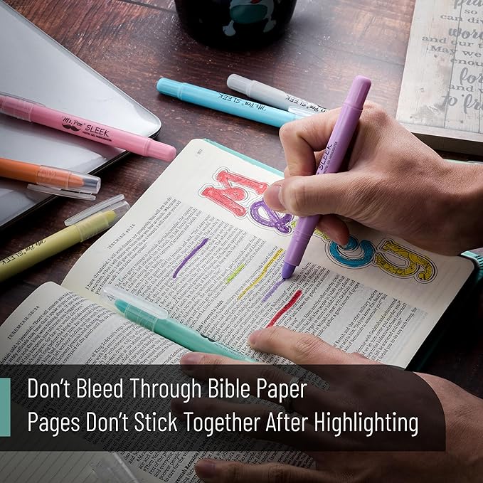 Mr. Pen- Bible Highlighters, Pastel Gel 8 Pack, Assorted Colors, Highlighters No Bleed, Highlighter, Highlighter Set, Dry Markers