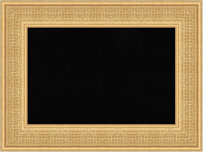 Amanti Art Black Cork Board for Wall, 18x24 Vision Board with Gold Wood Frame, Small Corkboard Office Decor for Home Organization, Traditional Corkboard Pinboard to Display Items for Home