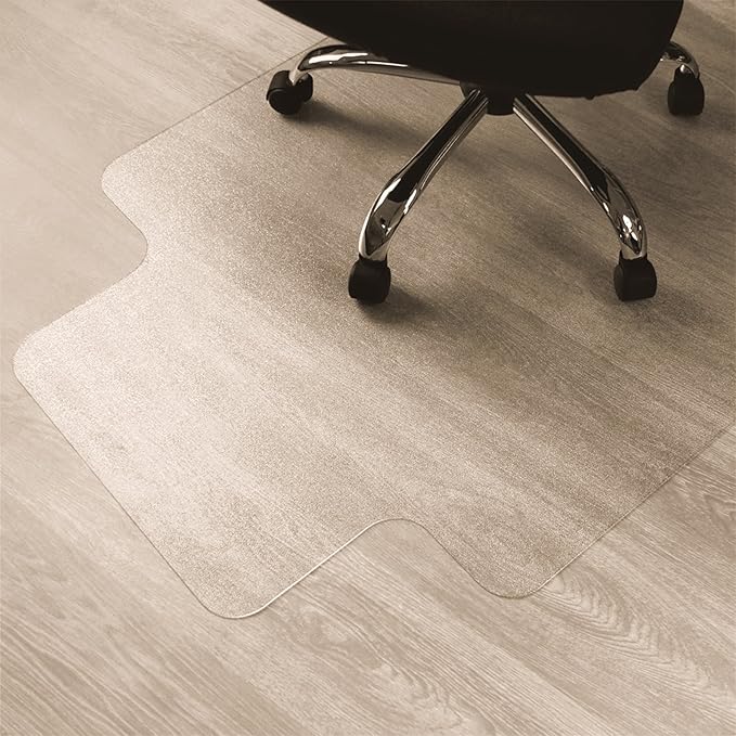 Marvelux Enhanced Polymer Eco-Friendly Durable Office Chair Mat for Hardwood Floors 48" x 51", Hard Floor Protector, Rectangular with Lip, Transparent, Multiple Sizes