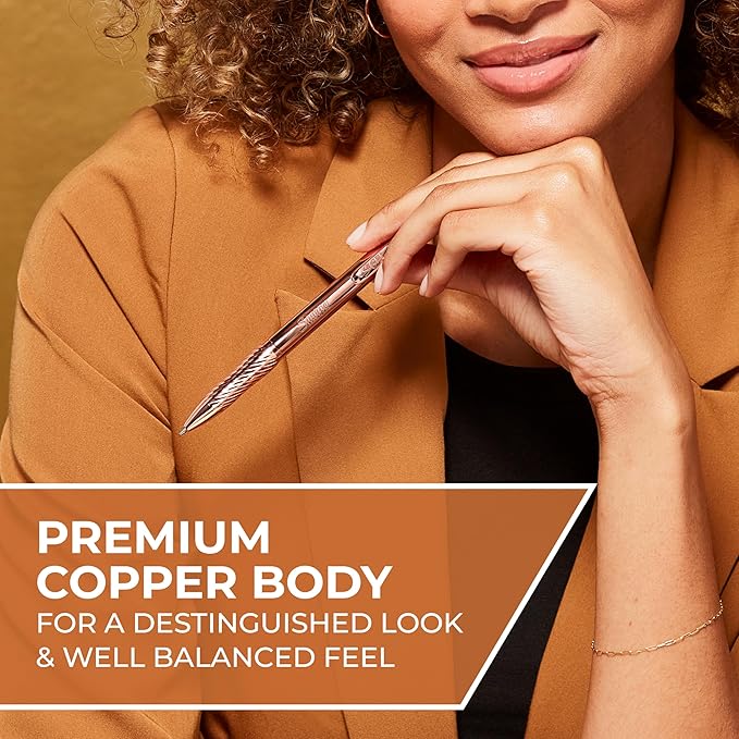 Sharpie S-Gel, Gel Pen, Copper Metal Body, Medium Point (0.7mm), Black Ink, Includes 1 Pen and 1 Additional Ink Refill
