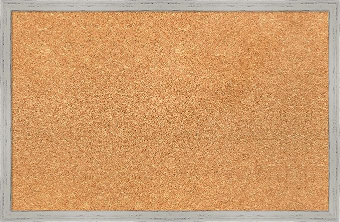 Amanti Art Natural Cork Board for Wall, 15x23 Vision Board with White Frame, Small Corkboard Office Decor for Home Organization, Cottage Corkboard Pinboard to Display Items for Home Organization in