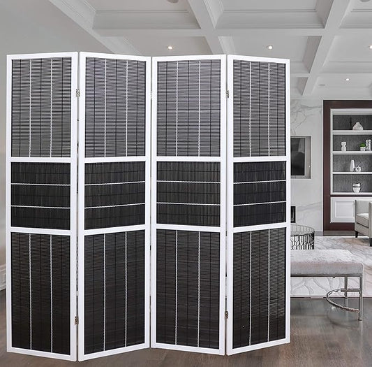 4 Panel 6ft Tall Modern Style Standing Wall Partition Room Divider Panel Indoor Separation, Folding Privacy Screens, Living Room, Partition & Space Divider, Freestanding Inexpensive