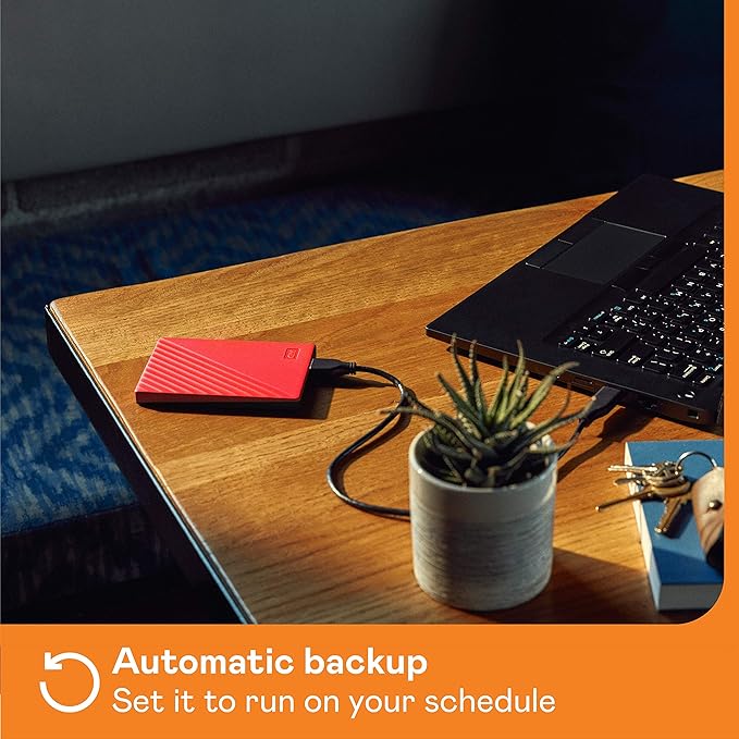 WD 5TB My Passport, Portable External Hard Drive, Red, Backup Software with Defense Against ransomware, and Password Protection, USB 3.1/USB 3.0 Compatible - WDBPKJ0050BRD-WESN