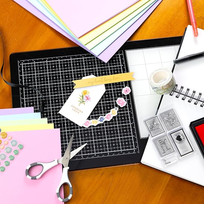 Cardstock 8.5 x 11 Paper Pack - 65lb Smooth Card Stock for Crafts, Cardmaking, Printers - 100 Scrapbook Sheets, 5 Assorted Colors - Double Sided with Solid Core, Pastel