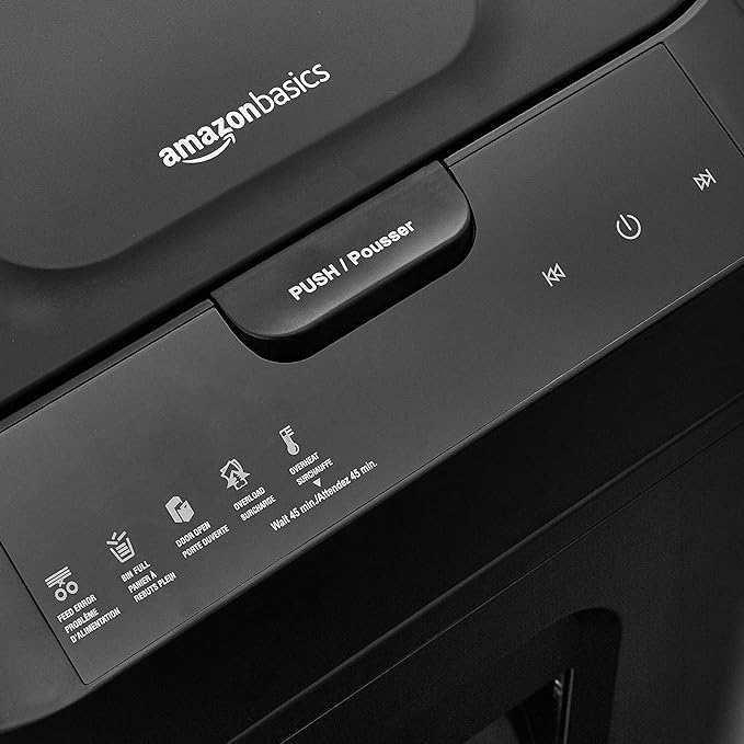 Amazon Basics 150 Sheet Autofeed Micro Cut Paper Credit Card Shredder for Security, Black