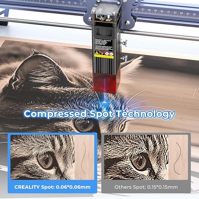 CREALITY FALCON 7500mW Laser Engraver, Laser Engraver and Cutter Machine for Beginners, Wood, Metal, DIY, Active Stop, Compresed Spot 0.06mm, 15.7"*16.3" Workspace