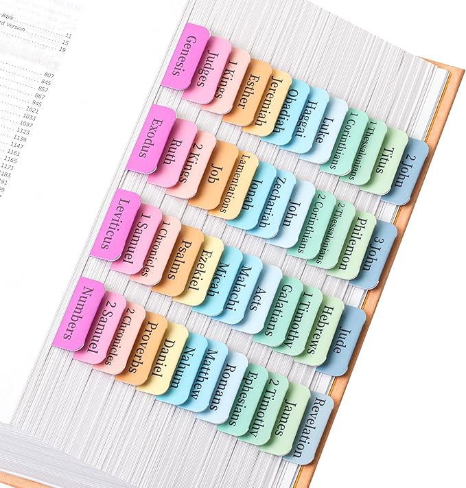 Mr. Pen- Bible Tabs, 75 Tabs, Pastel Colors, Laminated Bible Tabs for Women and Men, Bible Tabs for Study Bible, Bible Index Tabs, Bible Book Tabs, Bible Labels Tabs, Mr Pen Bible Tabs