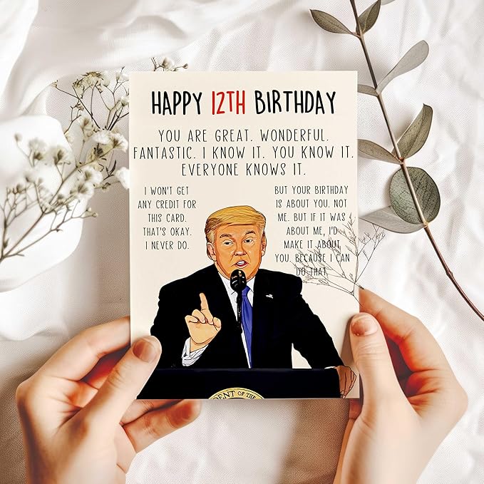 Funny 12th Birthday Card for Son Daughter, Humorous 12th Birthday Gift for Him Her, Happy 12 Year Old Birthday Decorations for Grandson Granddaughter