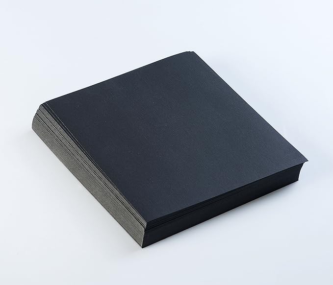 BNC Letter Size Linen Texture Paper Presentation Covers Black Color, Pack of 100