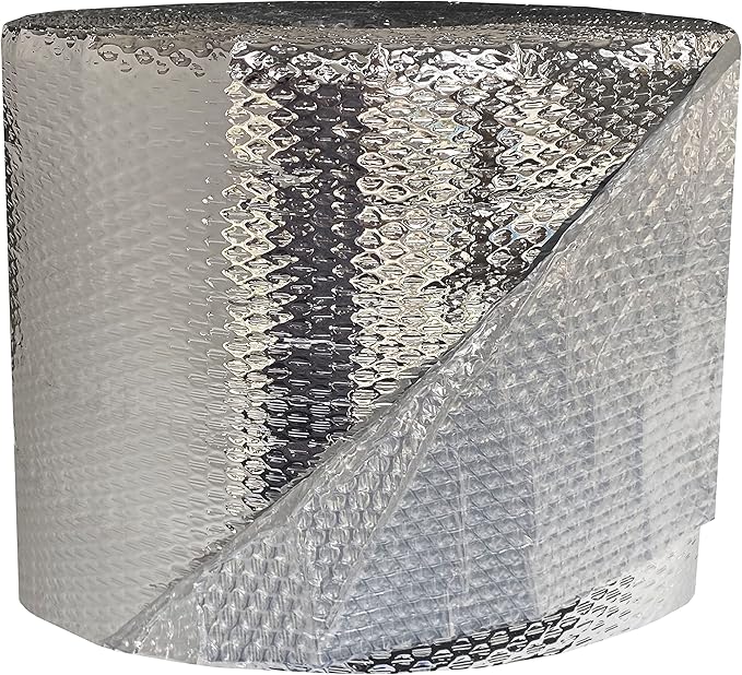 USA Reflective Insulation Roll, Bubble Insulation Roll for Summer Heat, Bubble Pack , 12" Width x 125' Length, Reflective for Colder Climates